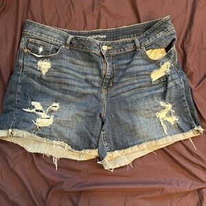 Maurice’s distressed denim shorts